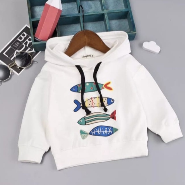 HOODIE ANAK UNISEX FOUR FISH - ATASAN TEBAL TERLARIS