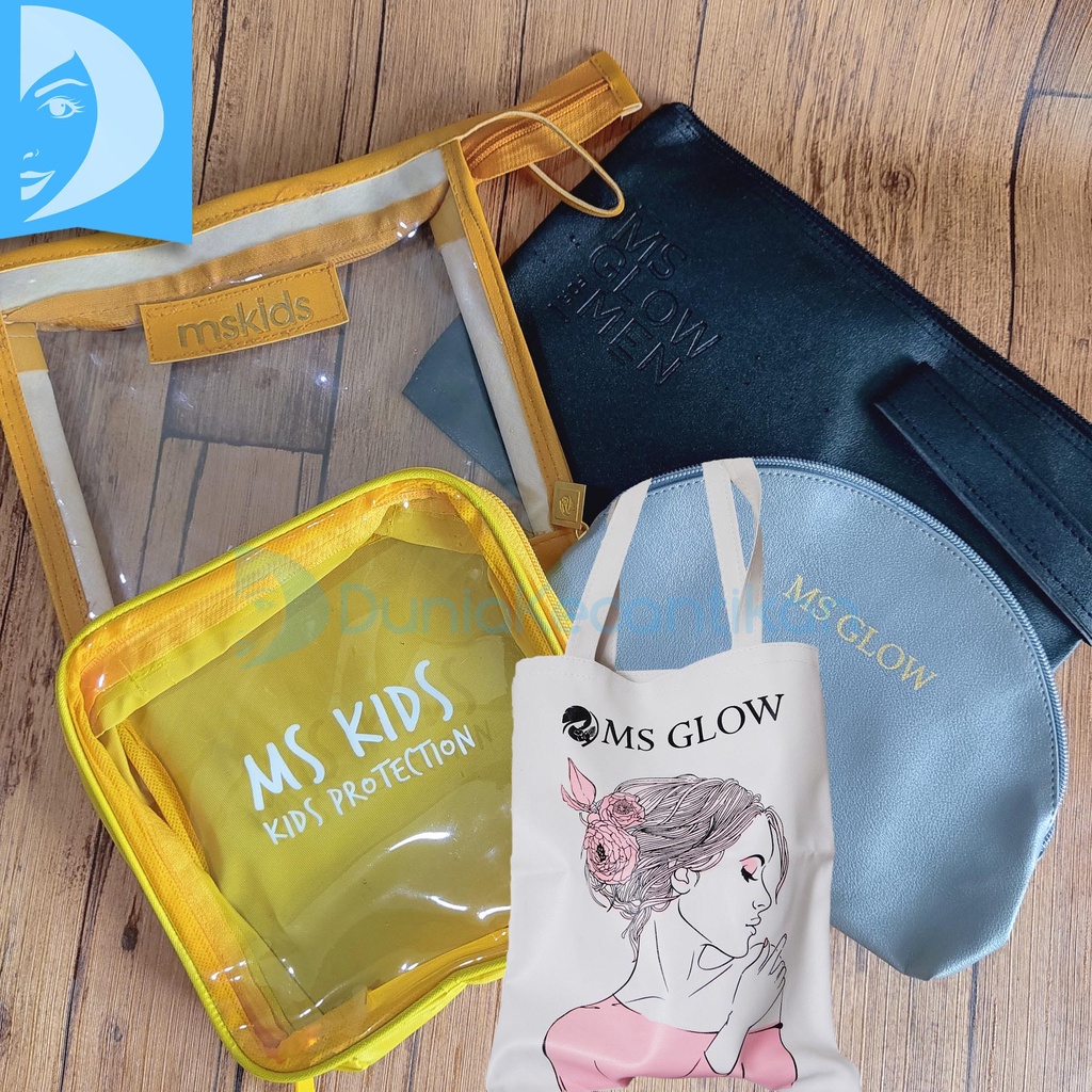 Totebag Ms Glow Pouch Tas Makeup Dompet Makeup / Pouch Ms Glow Men / Tas Ms Kids Pouch Safi