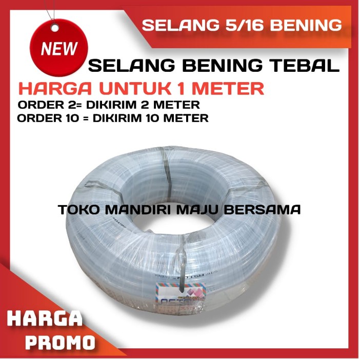 SELANG AIR 5/16 MURAH BENING TEBAL TRANSPARAN / IRIGASI / WATERPASS