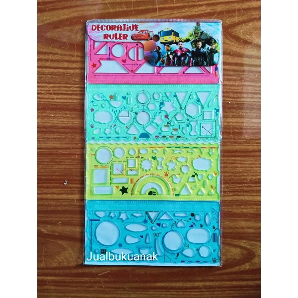 

Set 4 Pcs Penggaris Fancy Gambar Corak Ukuran Mini