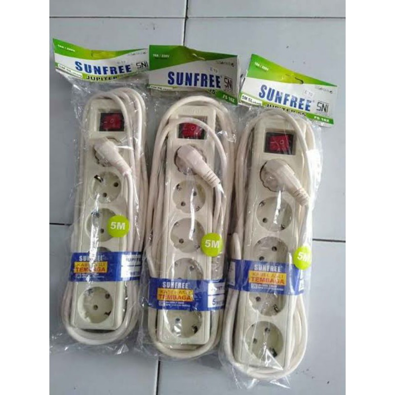 Stop Kontak Listrik Arde Jupiter 55 5 Lubang + Saklar + Kabel 5 Meter Full SNI