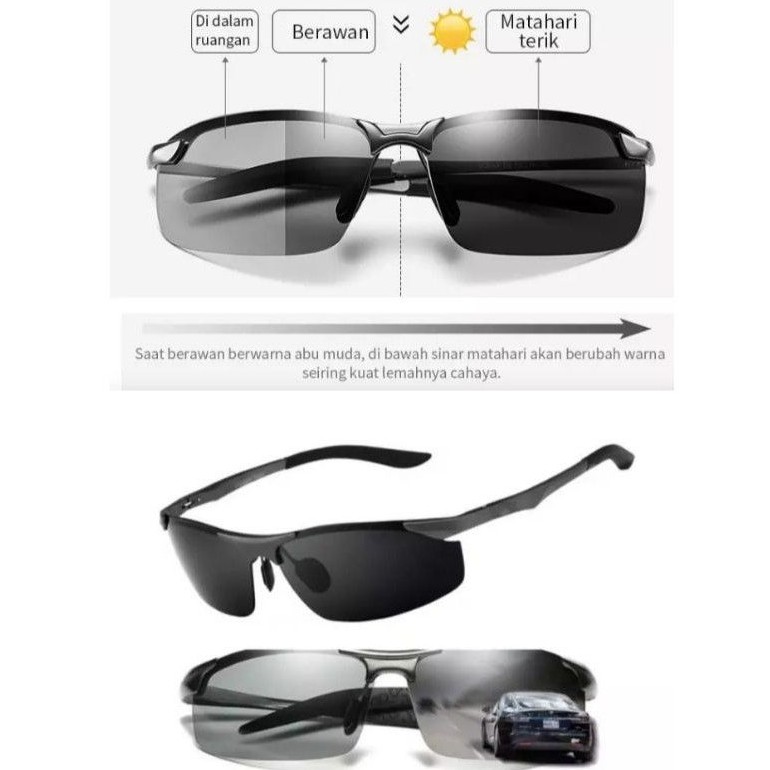 KACAMATA POLARIZED UV400 PHOTOCROMIC ANTI RADIASI PRIA WANITA