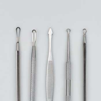 Face Care Stainless Steel Skin Acne Pimple Remover Kit / Alat Pemencet Jerawat Dan Komedo Alat Penghilang Jerawat Kulit Stainless Steel Perawatan Wajah  / Alat Facial Alat Perawatan Wajah Jerawat Pinset Alat Pencabut Komedo / Set Pinset Pembersih Wajah