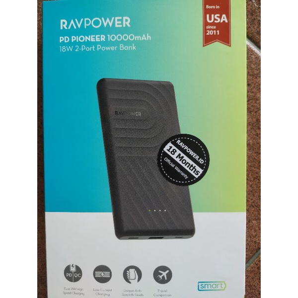 Ravpower Powerbank 10000mah QC 3.0 PD