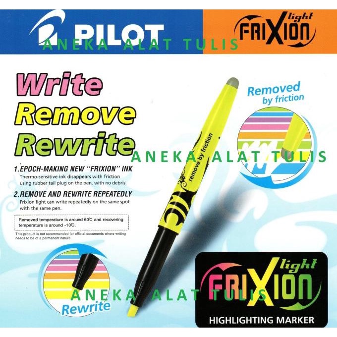 

PILOT FRIXION LIGHT SET 6 / HIGHLIGHTER FRIXION SFL-60SL-6C