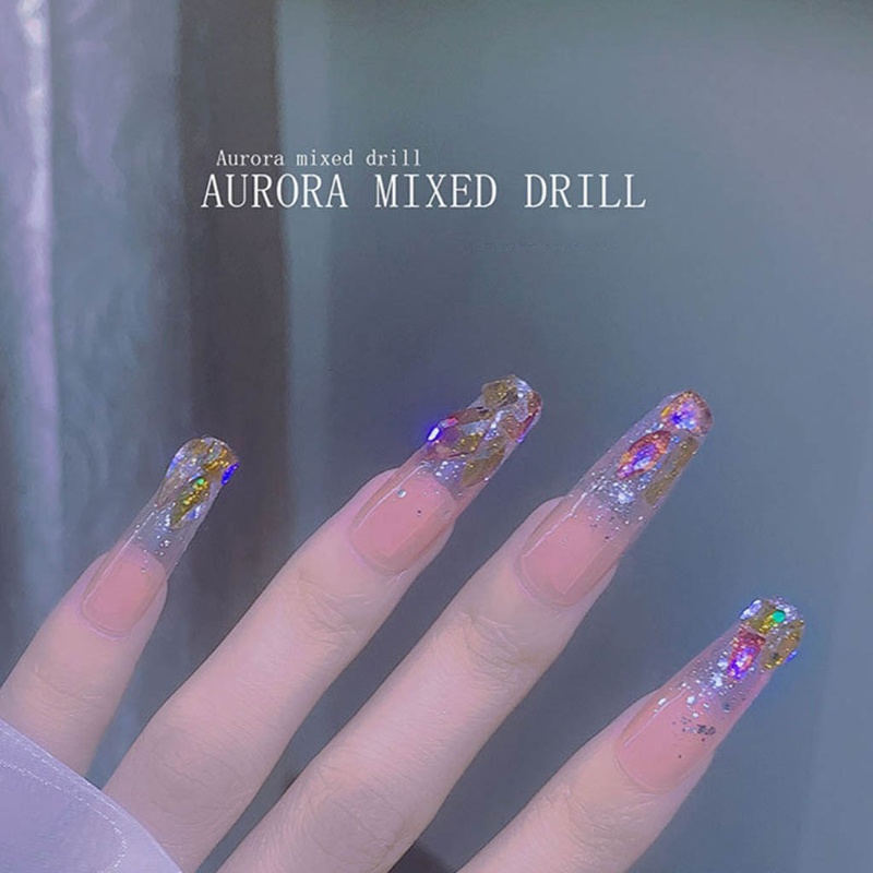 SIY  Mixed Shape 100pcs 3D Nail Art Rhinestones Flatback Glass Nail Stones Decor