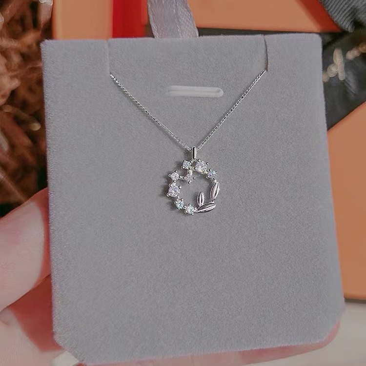 Kalung Rantai Sterling Silver 925 Dengan Liontin Bunga Untuk Wanita