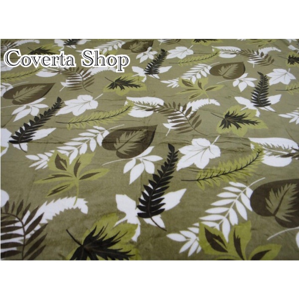 Selimut Dewasa Selimut Bulu Halus Super Soft Jumbo - Green Forest Leaves 200x230cm(B2R6) Selimut Sel