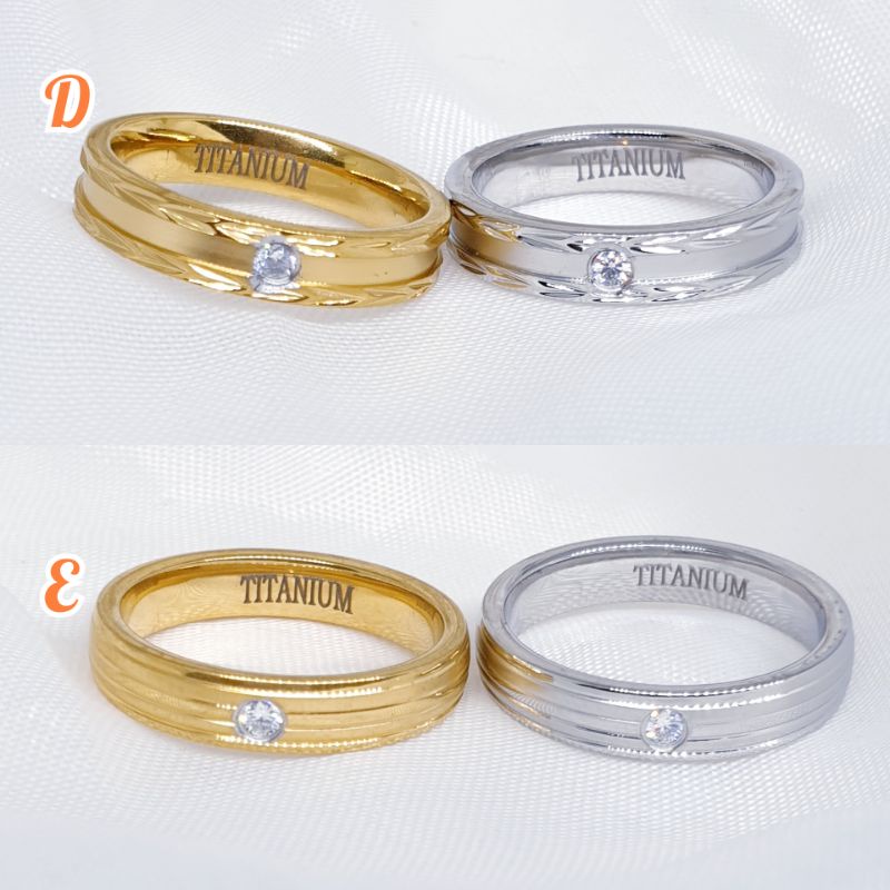 Cincin pasangan Titanium permata anti karat ☆JJ-50☆