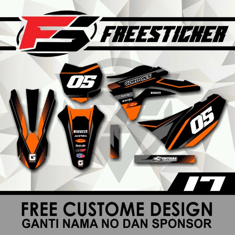DECAL KLX CORDON ORANGE ABU