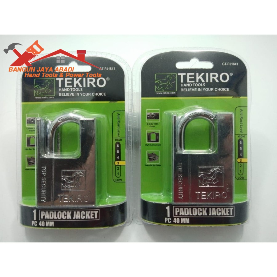 TEKIRO Gembok Jaket 40mm / Padlock Jacket 40 mm Kunci Gembok Rumah Pagar Gudang Ruko Berkualitas BJA