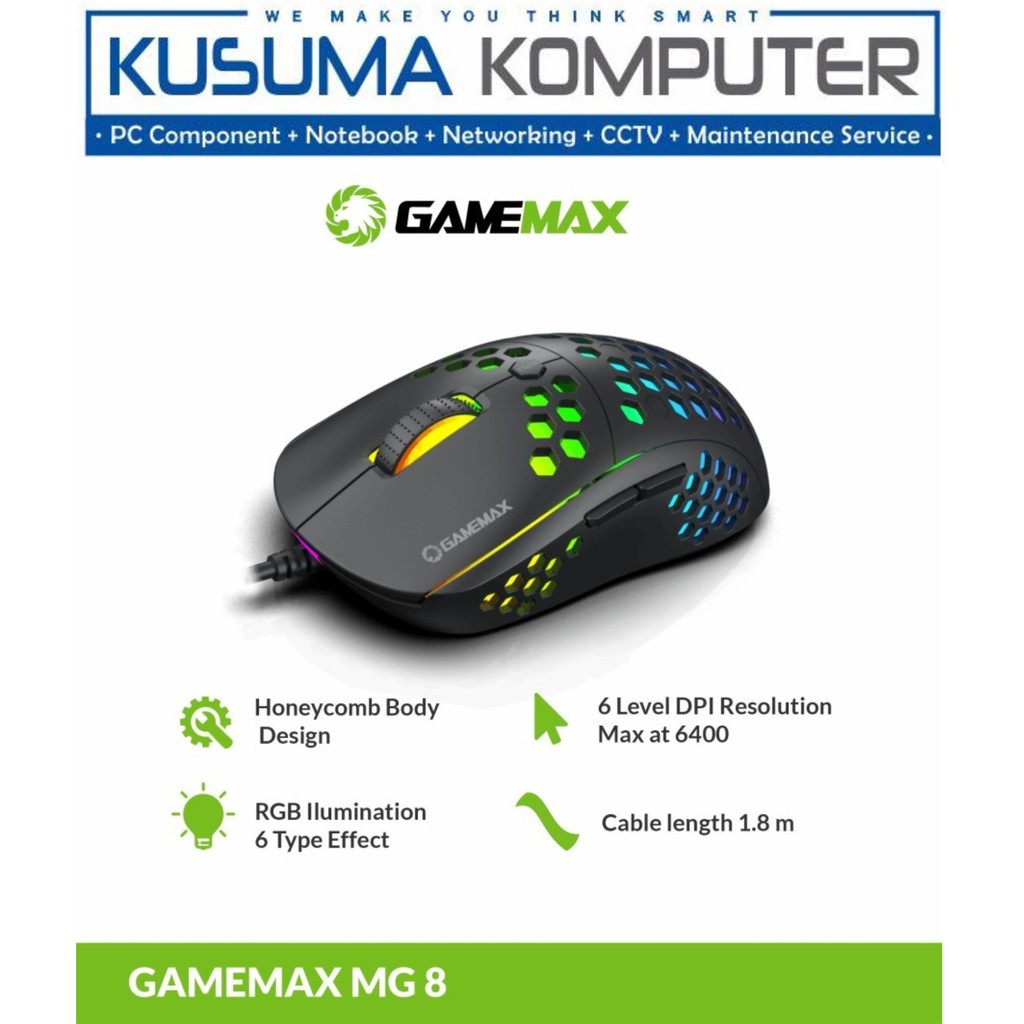 GameMax MG8 Gaming Mouse with Lightweight Honeycomb