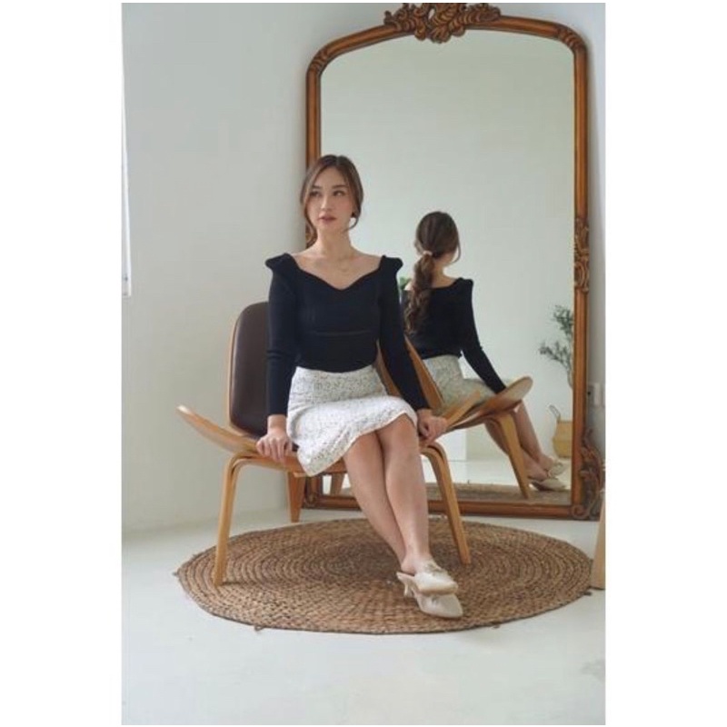 [Luxe.Dlabel] - D15 Top | Atasan lengan panjang wanita bahan rajut top wanita sexy rajut top korea wanita atasan wanita korea import