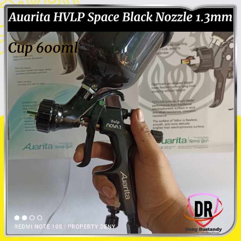 Spray Gun Auarita Nova 1 HVLP Space Black 1.3mm Cup 600ml Original