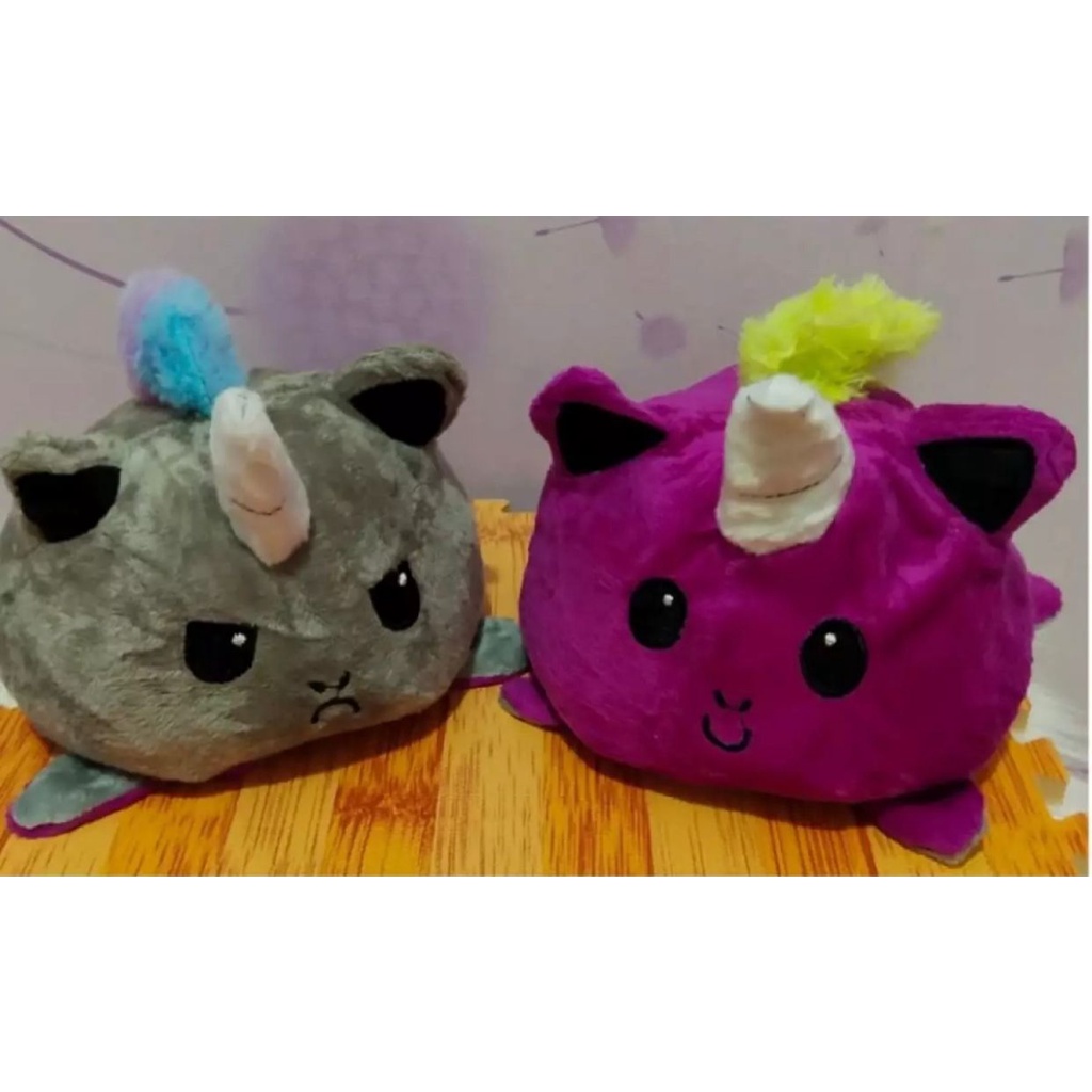 Boneka reversible unicorn / 2 EKSPRESI BOLAK BALIK / Berubah Ekspresi
