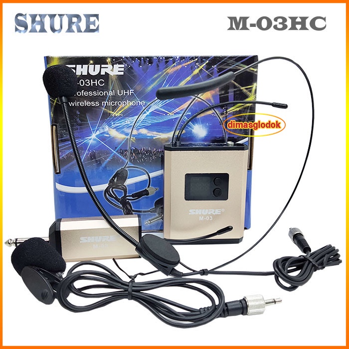 Mic Imam Jepit Clip on+Mic Bando Wireless SHURE M- 03 HC/ BENTLEY M03 / KLIP ON 03 Microphone jepit 