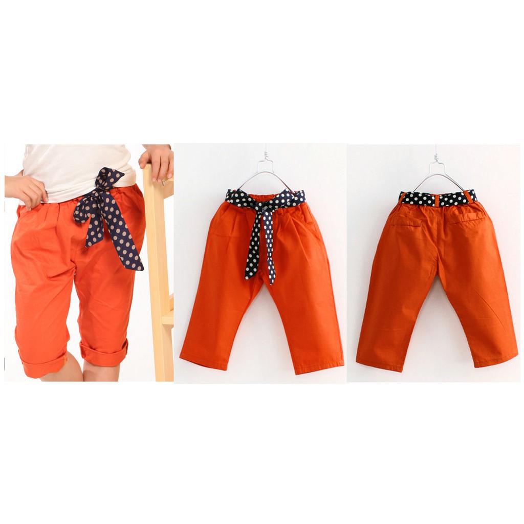 [JOYLEEN BEBE] Orange Pants Celana Orange Celana anak murah Celana Anak Import celana 3/4 anak