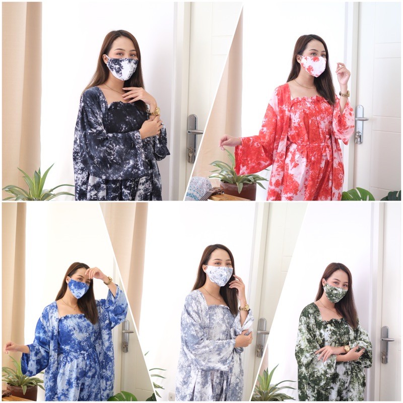 Outer Set Kemben Tie Dye (Snowman) Jumbo | Outet Set Tie Dye | Kemben Jumbo | Outer Jumbo