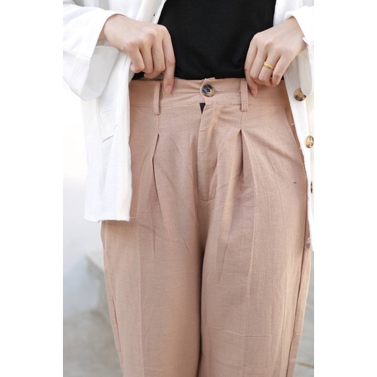 MOGY PANTS Pjg 92 - Celana Kerja Panjang Casual Linen