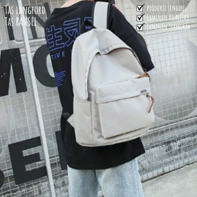 Tas Ransel Pria - Sekolah Kuliah Kerja Traveling Remaja Dewasa Model Terbaru Korea Kekinian Bagus Besar Termurah Korea Import Lokal Original Fashion Multifungsi Stylish Backpack Punggung Bahu Cowok