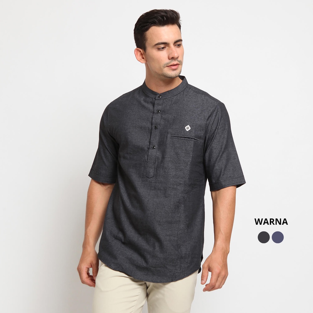 KEANE BLACK |ManNeedMe x CW| Baju Koko Pria Lengan Pendek Baju Muslim Pria ORIGINAL