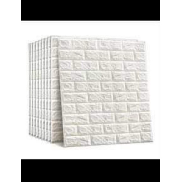 wallpapwr dinding 3D foam bata putih