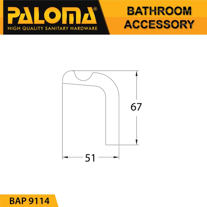 PALOMA BAP 9114 Kapstok Gantungan Baju Handuk Rak Hanger Mandi 1 Kait