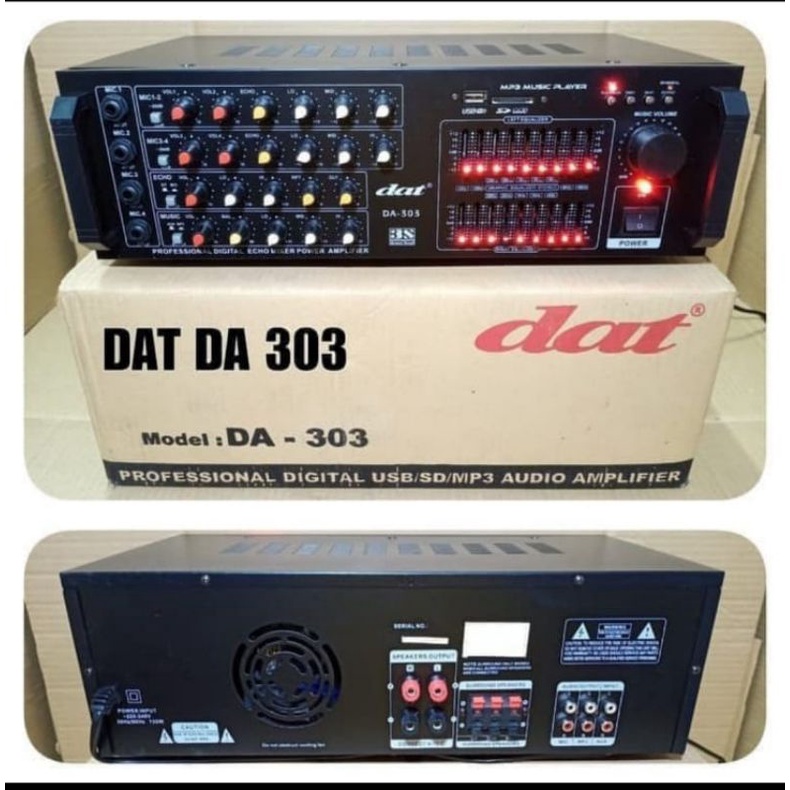 POWER AMPLIFER DAT DA 303 MIXER BLUETOOTH USB SD CARD KARAOKE MIC
