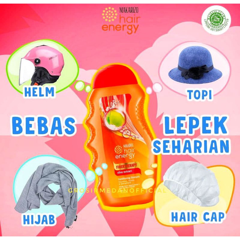 MAKARIZO SAMPO BOTOL 170 DAN 330 ML - HAIR ENERGY CONDITIONING SHAMPOO - RAMBUT SEHAT HALUS LEMBUT MUDAH DIATUR