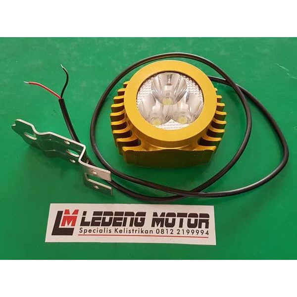 3 Mata Casing Gold Lampu Sorot Tembak Led LEDENG MOTOR
