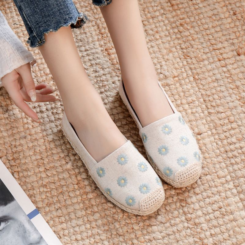 sepatu korea espadrilles wanita import slip on flat kanvas//murah 5