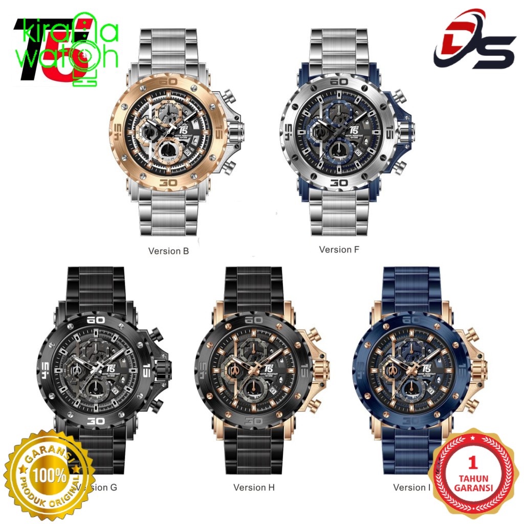 Jam Tangan Pria T5 H 3723 G Original Model AC 9205 060122