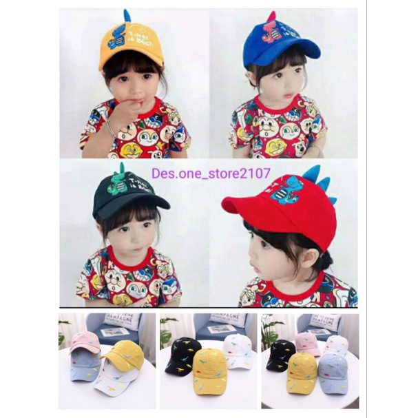 topi bucket anak T-REk topi anak dinosaurus  topi anak motif dino