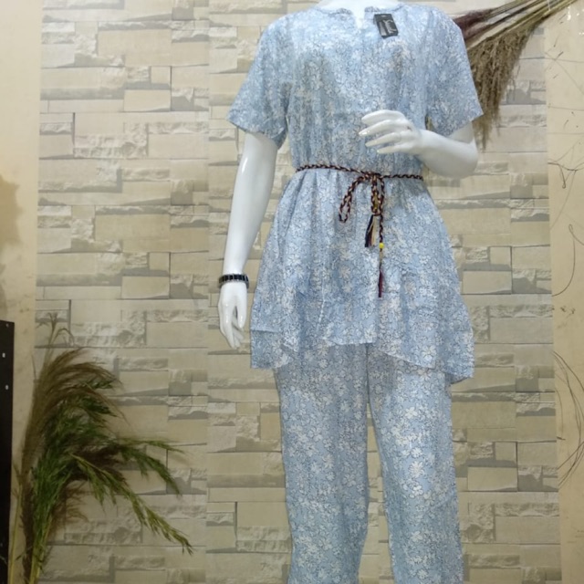 Piyama set lengan pendek (free tali pinggang)