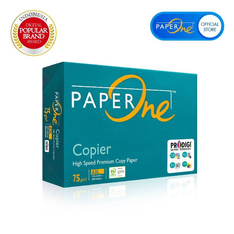 Kertas paperone A3 75gsm HVS putih print fotocopy