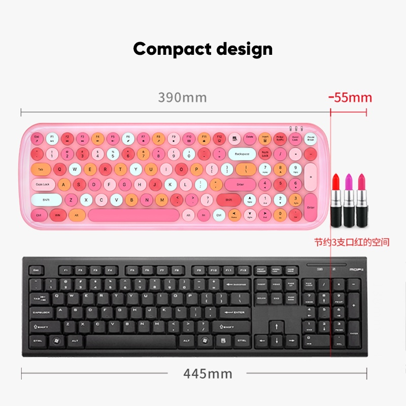 Bepop Wireless Keyboard Mouse Set Pink Color Candy XR MOFI 2.4G