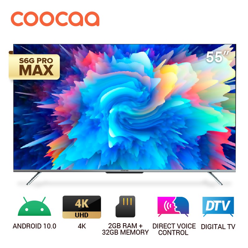 [FLAGSHIP TV - ANDROID 10.0] COOCAA TV 55 inch - RAM 2GB - MEMORI 32 GB