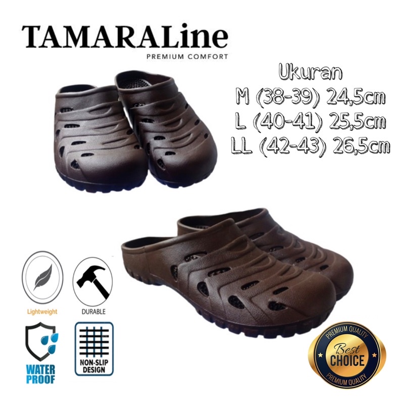 Sepatu Sandal Selop Slide Slip on Karet Pria Dewasa / Remaja - TAMARALINE 179 / Bahan Premium Lentur Empuk Ringan Kuat Anti Slip Anti Air / Model Sporty Santai Rumah Kerja Outdoor Kamar Mandi  Murah Original