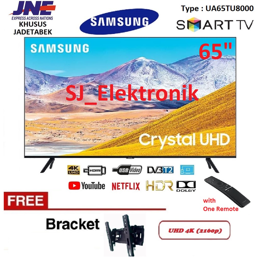 Free Braket LED TV Samsung 65 Inch UA65TU8000 - 65TU8000 UHD 4K SmartTV HDMI
