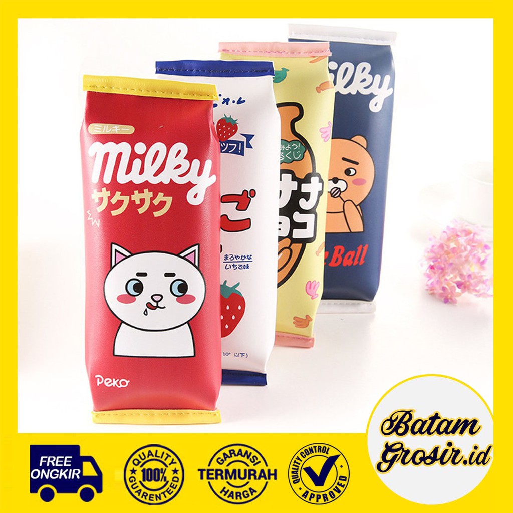 ANEKAGROSIR | TEMPAT PENSIL MILKY - TEMPAT SIMPAN PENSIL DAN PENA - TEMPAT ALAT TULIS - SUSU-8