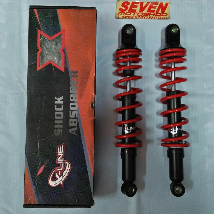 SHOCK BEBEK HONDA SUPRA REVO XLINE XL507 340MM MERAH-HITAM NON TABUNG