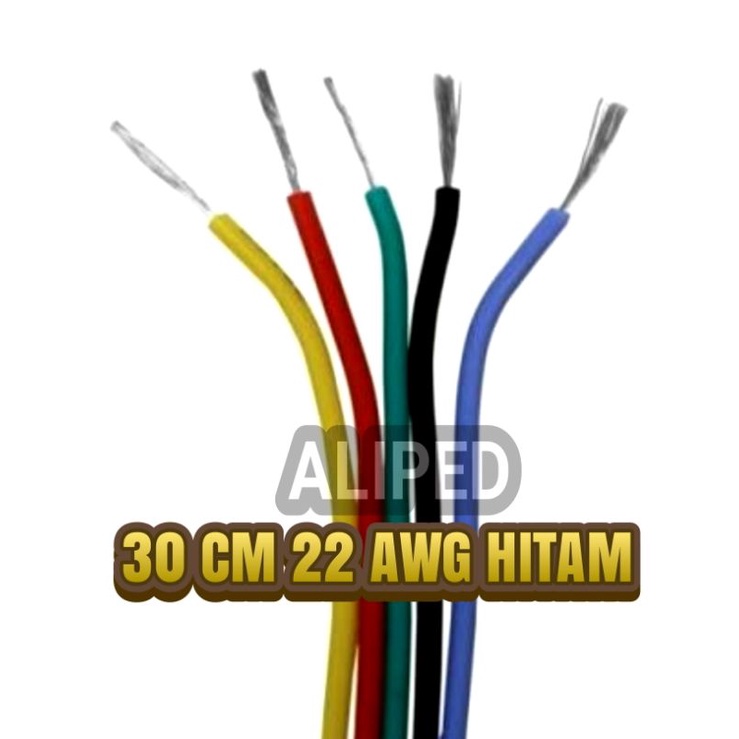 KABEL 22 AWG SERABUT PUTIH 30CM HITAM