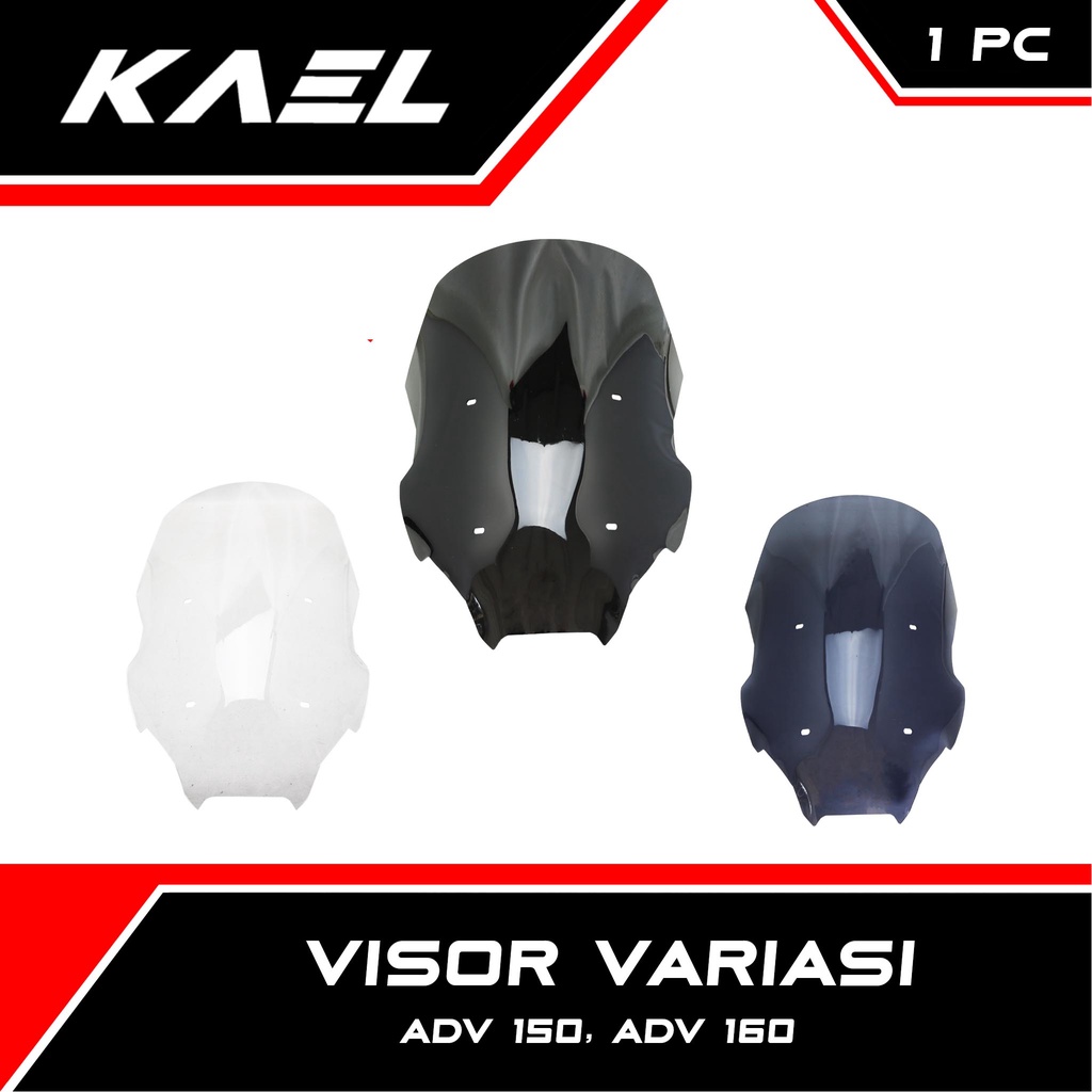 Visor Model TDR Honda ADV 150 &amp; ADV 160 Old-New Variasi Windshield Bening-Hitam-Smoke-Riben-Ribben Winshield-Winsil-Winshild-Tameng Lama Wind Shield