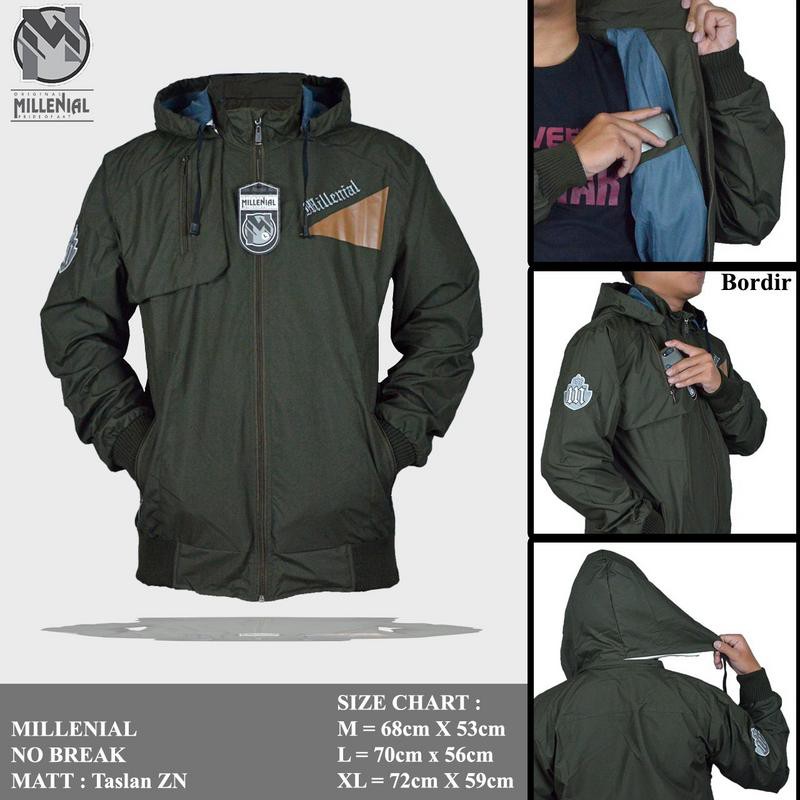 JAKET MILENIAL GREEN ARMY PREMIUM JAKET DISTRO OUTDOOR SWAG