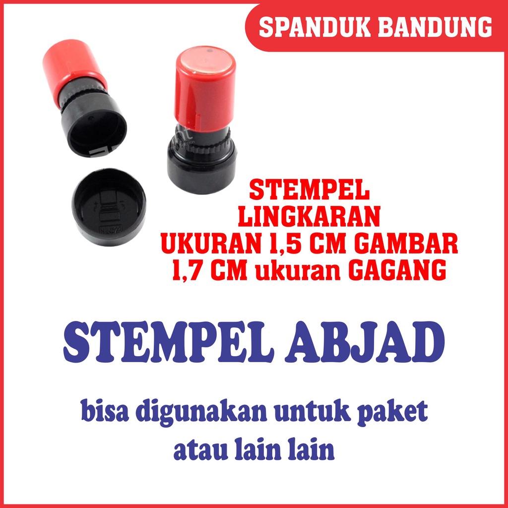 

STEMPEL BULAT KECIL ABJAD / stempel abjad ukuran 1,5 cm / cap abjad