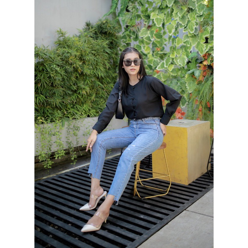 VIERLIN - Jeans 63 - HIGH WAIST JEANS BOYFRIEND IMPORT WANITA