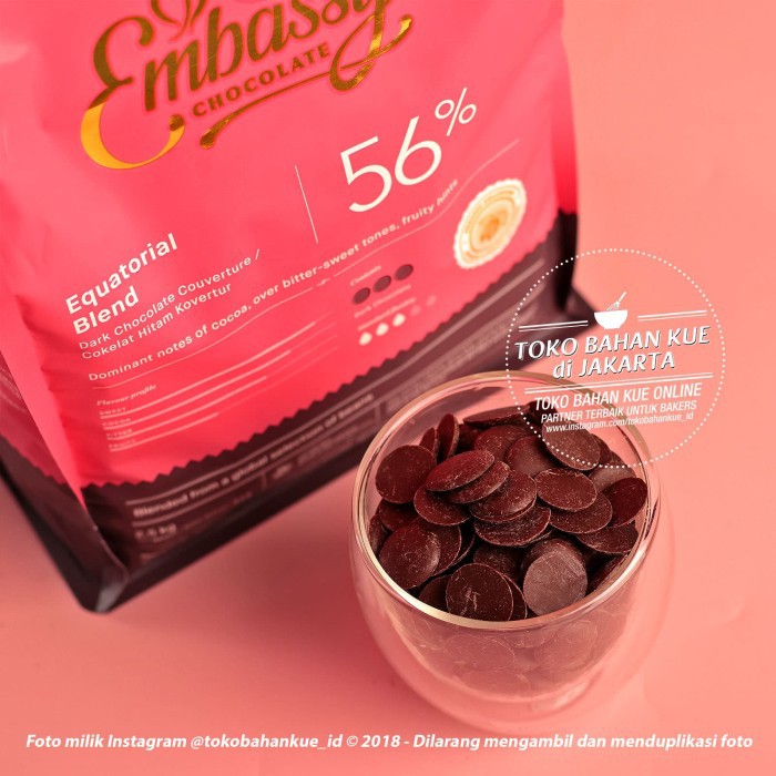 

Produk Terbaik - Embassy Chocolate - Equatorial Blend 56% 2,5Kg Dark Couverture Tulip