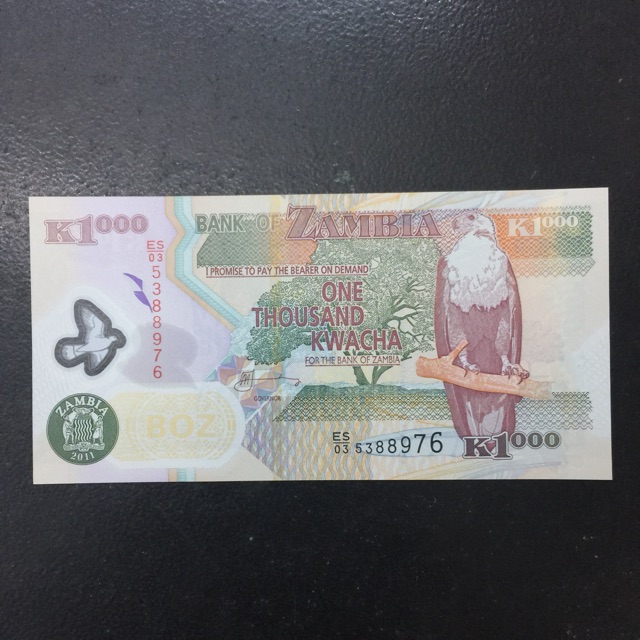 UANG ASING POLYMER ZAMBIA 1000 KWACHA