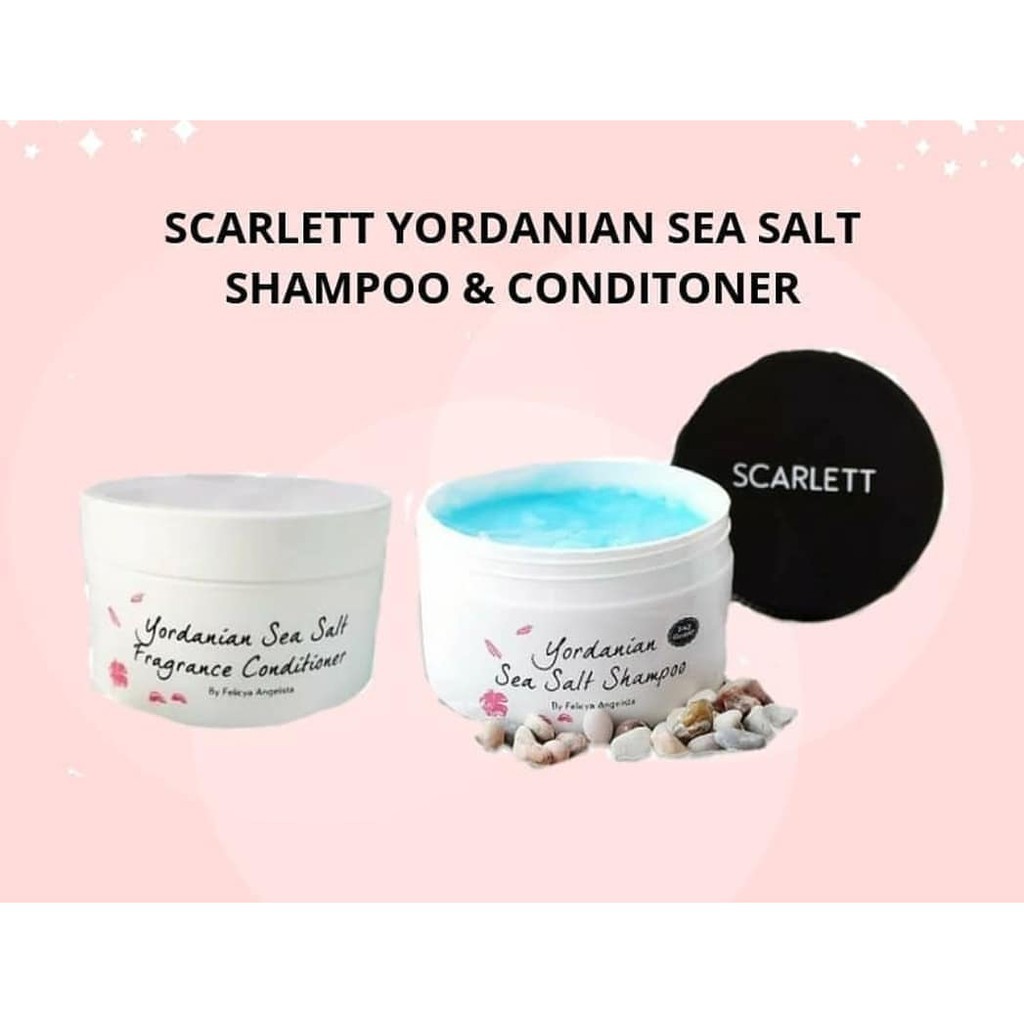 [ORI] Paket 2in1 Shampo + Kondisioner Scarlett Yordania Sea Salt Shampoo &amp; Fragrance Conditioner Perawatan Rambut Anti Lepek - BPOM 250 ML