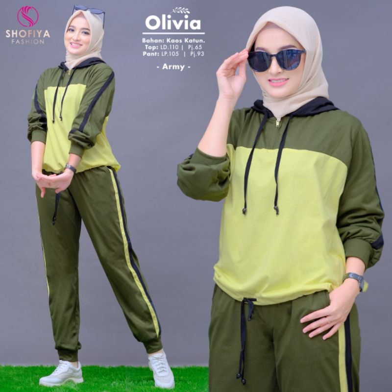 Olivia sporty set #kaos katun premium sporty set